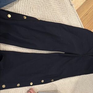 Zara Navy Pants with Gold Snap Buttons